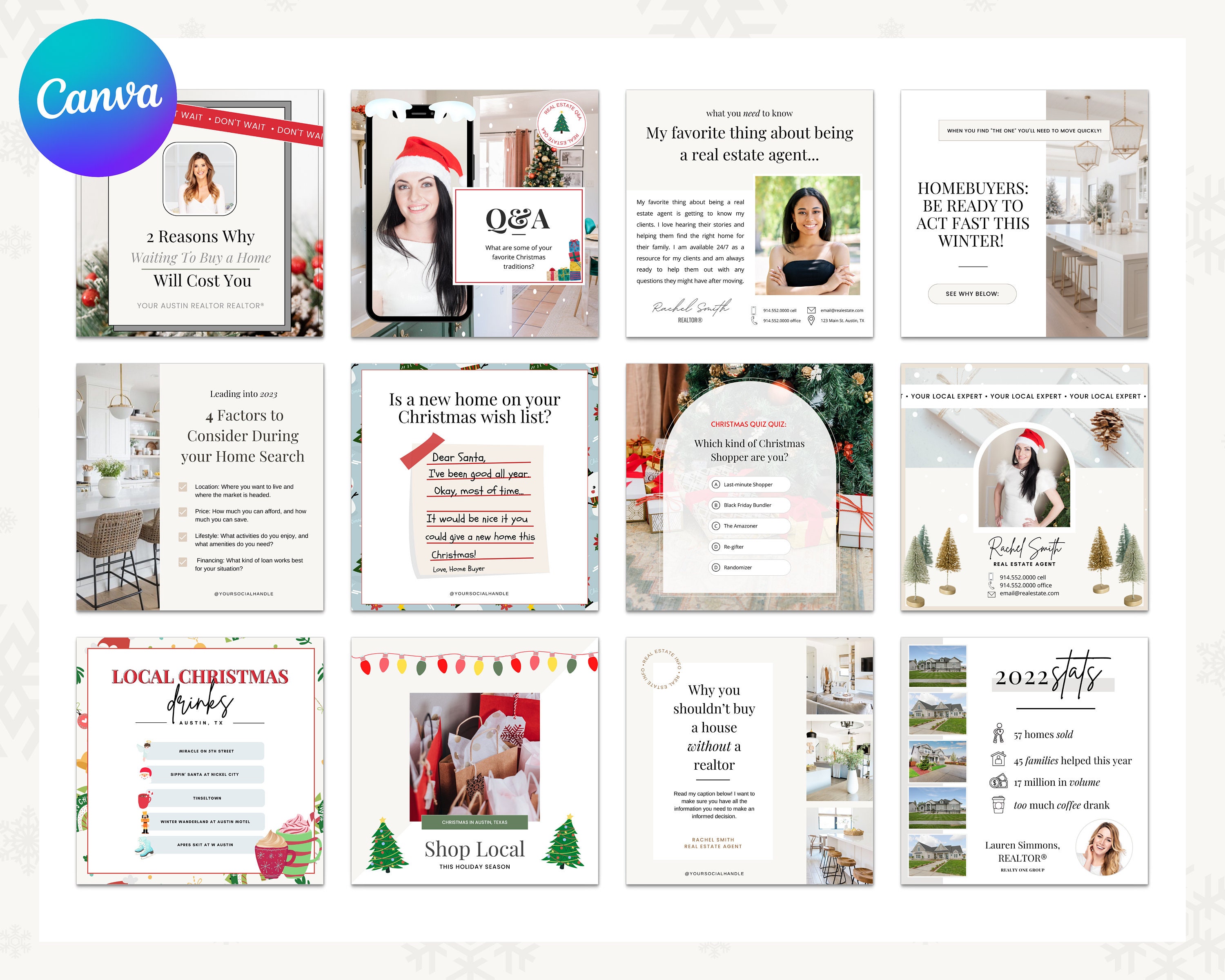 December Social Media Posts | No Captions | Winterreal Estate Agent ...
