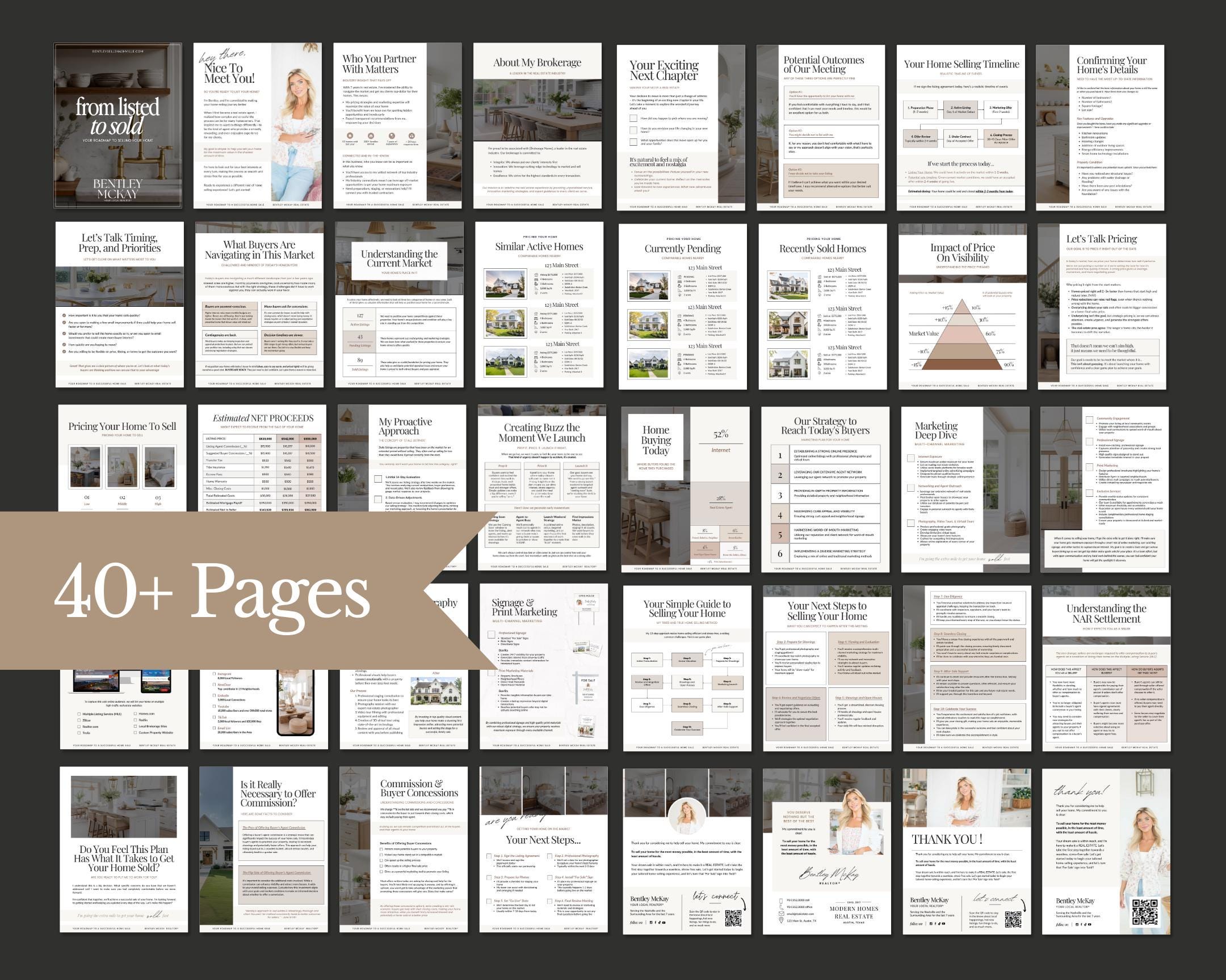 Seller Setting Page Example Real Estate Home Seller Guide: 42-page Canva Template (digital Download ...
