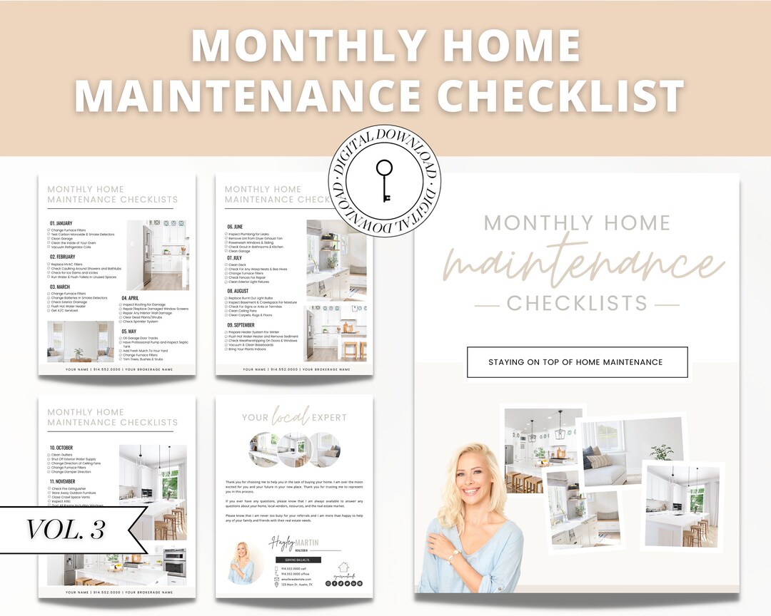 Monthly Home Maintenance Checklist | Real Estate Marketing | Home Buyer ...