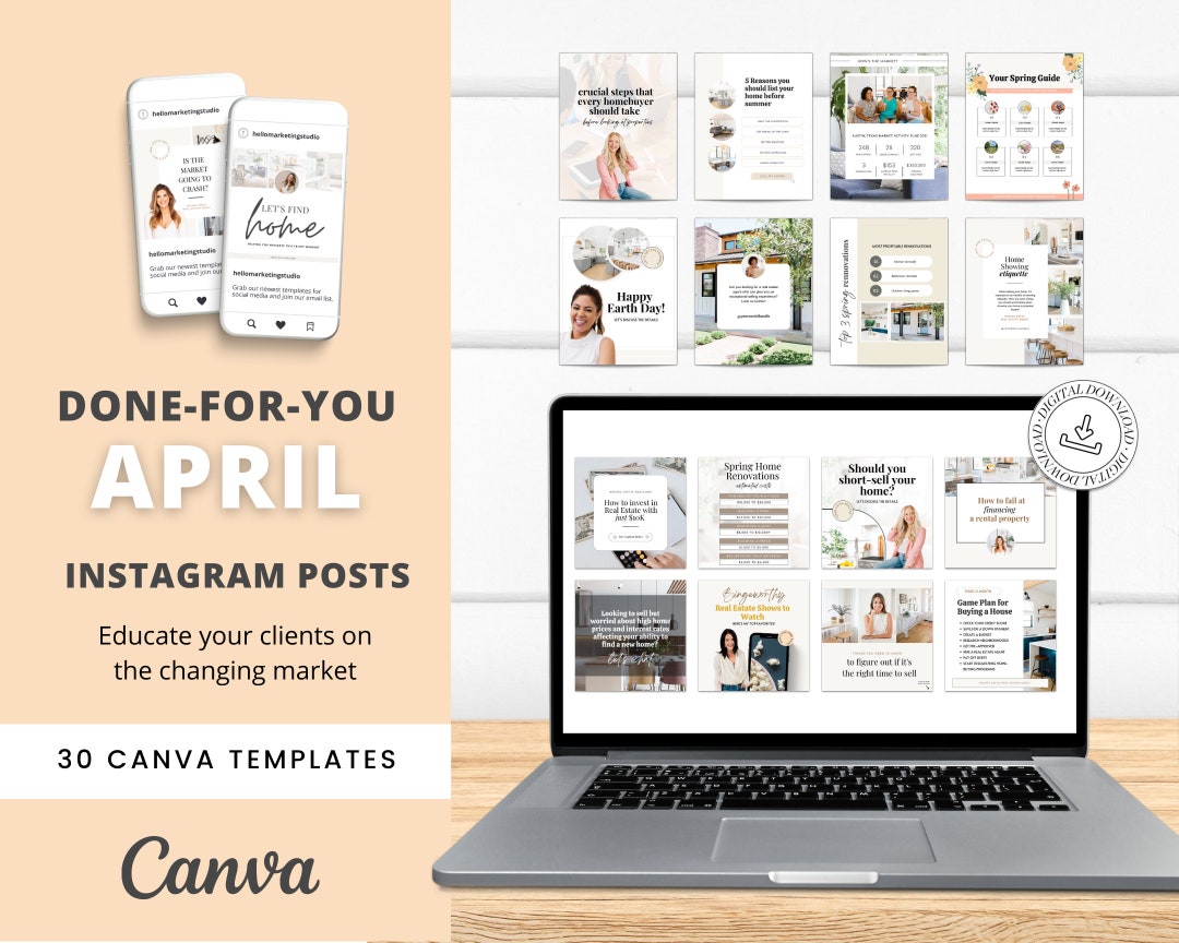 April Social Media Posts | No Captions | Real Estate Agent Social Media ...