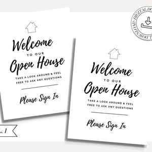 Printable Open House Real Estate Welcome Sign | Real Estate Open House ...