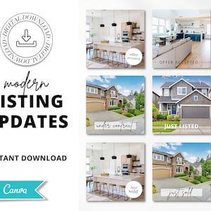 Real Estate Just Listed, Under Contract | Offer Accepted | Just Sold Instagram Social Media Posts Bundle | Real Estate Marketing | Listings