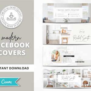 6 Real Estate Facebook Cover Banner | Real Estate Marketing | Social Media Banner | Entrepreneur Marketing | Real Estate Canva Templates