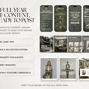 The image is a collage of various content pieces, including a full-page layout with text, images, and a list of tips and features.