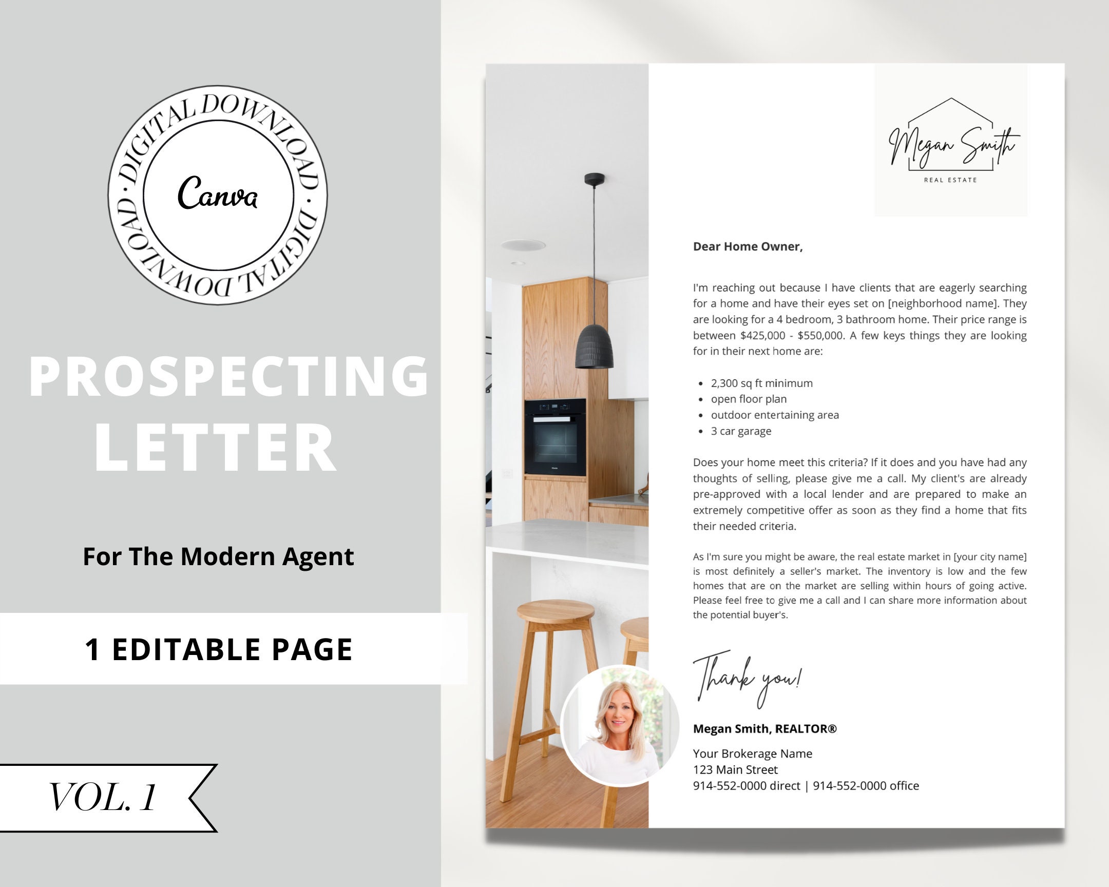 Vol 1 Real Estate Agent Prospecting Letter Neighborhood Etsy