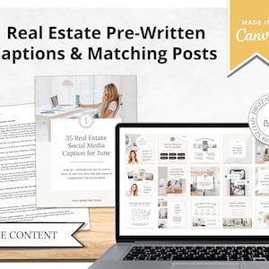 June 35 Real Estate Captions & 35 Real Estate Canva Posts | Real Estate Agent Social Media Posts | Real Estate Marketing | Canva Template