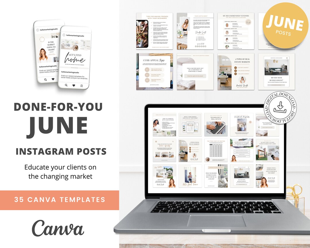 JUNE Social Media Posts | No Captions | Real Estate Agent Social Media ...