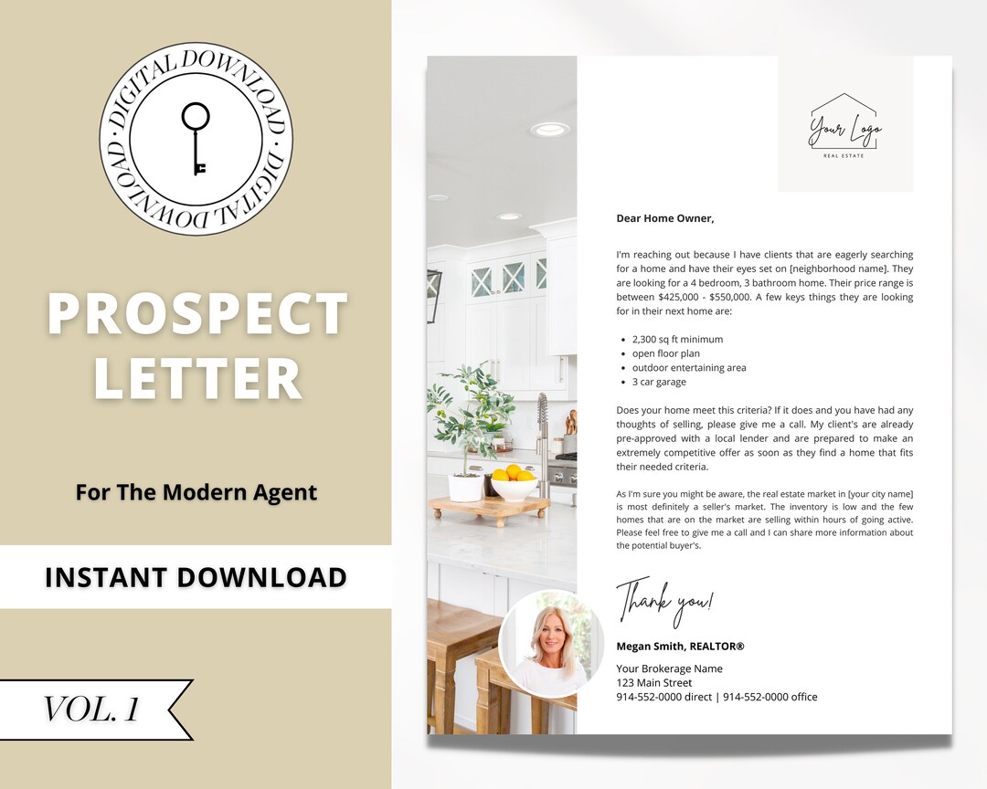 Prospecting Letters For Rentals Real Estate Agent Prospecting Letter | Neighborhood Farming | Editable ...