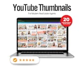 YouTube Thumbnail Real Estate Templates | Real Estate Video Thumbnail Template | Real Estate Agent Video Content for YouTube Scripts | Canva