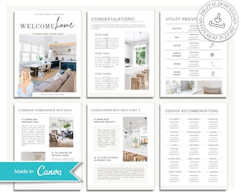 May include: A welcome home guide for new homeowners with tips on common mistakes, vendor recommendations, and utility providers. The guide includes a checklist of steps to take when moving into a new home, as well as a list of important things to consider when budgeting for homeownership.
