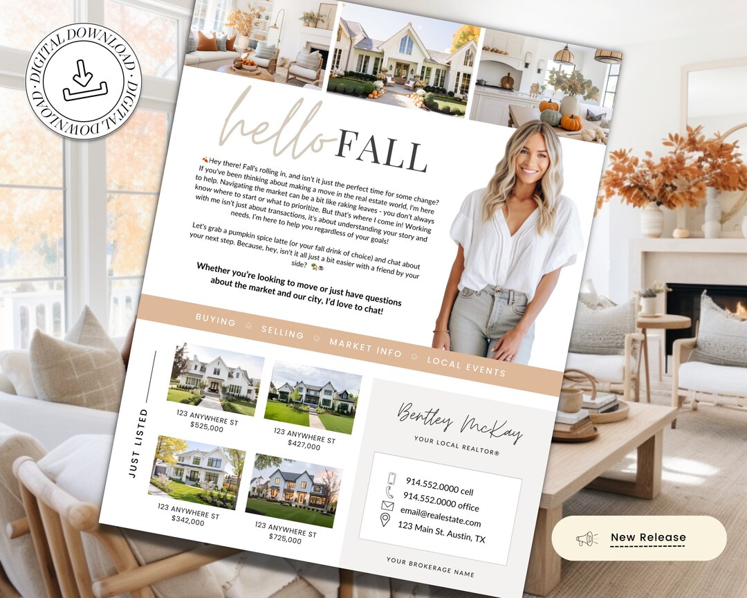 Fall Real Estate Flyer | Real Estate Marketing | Canva Template | Real ...