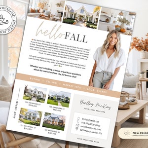 Fall Real Estate Flyer | Real Estate Marketing | Canva Template | Real Estate Template | Autumn | Real Estate Post | Pumpkin Spice | Card