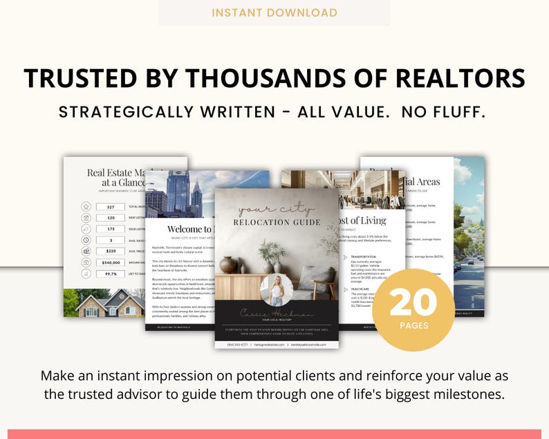 Relocation Guide Cover Real Estate Relocation Guide | Relocation Tool | City Welcome Template ...