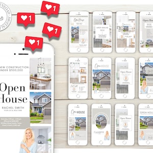 20 Open House Instagram Stories Post | Angebotsaktualisierungen | Open House Marketing Flyer | Immobilienmarketing | Social Media Posts