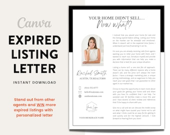 Real Estate Expired Listing Flyer | Real Estate Marketing | Canva Template | Real Estate Template | New Agent Flyer |  Real Estate Postcard