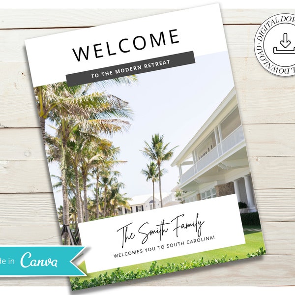 Rental Welcome Book Packet Template | Canva Template | Short Term Vacation Rental | Guest Guidebook | Local Guide | Vacation Rental Guide