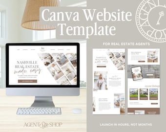 Real Estate Canva Website Template  | Real Estate Agent Website Template | Landing Page | Lead Magnet | Home Buyer Guide | Home Seller Guide