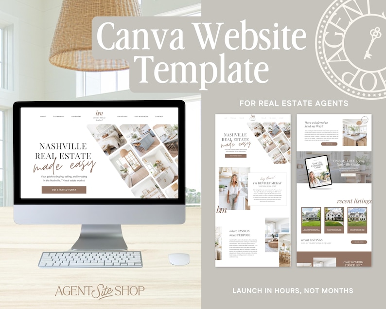 Real Estate Canva Website Template | Real Estate Agent Website Template ...