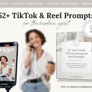 52+ TikTok & Reel Prompts | Social Media Ideas for Agents | Real Estate Marketing | TikTok List of Ideas | 52+ Days of TikTok and Reel Ideas