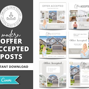 20 Social Media Posts unter Vertrag | Angebotsaktualisierungen | Instagram Posts | Real Estate Canva Templates | Home Kaufratgeber | Vol1