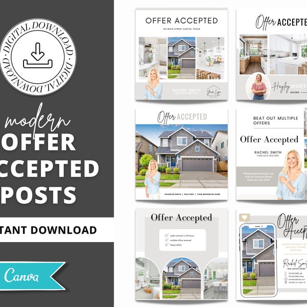 20 Under Contract Social Media Posts | Listing Updates | Real Estate Instagram Posts | Real Estate Canva Templates | Home Buyer Guide | Vol1