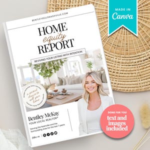 Home Equity Report | CMA Packet Clients | Comparative Market Analysis | Listing Presentation | Seller Guide Real Estate Prospecting | Canva