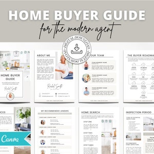 Real Estate Home Buyer Guide | Buyer Packet | Real Estate Marketing | Real Estate Canva Template | Buyer Roadmap | 17 Editable Pages -Vol 1