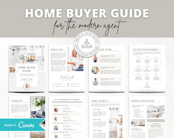 Real Estate Home Buyer Guide | Buyer Packet | Real Estate Marketing | Real Estate Canva Template | Buyer Roadmap | 17 Editable Pages -Vol 1