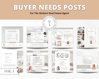 Real Estate Social Media Posts  | Buyer Needs Real Estate Instagram Post | Realtor Marketing | Facebook | Home Buyer Guide | Canva Template