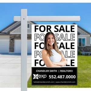 Real Estate Yard Sign | For Sale Yard Sign | Customizable For Sale Signage | Real Estate Marketing | Canva Template Modern Sold Sign | Open