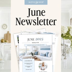 June Real Estate Newsletter | Real Estate Marketing | Monthly Real Estate Newsletter | Email Marketing | Canva Template| Printable | June