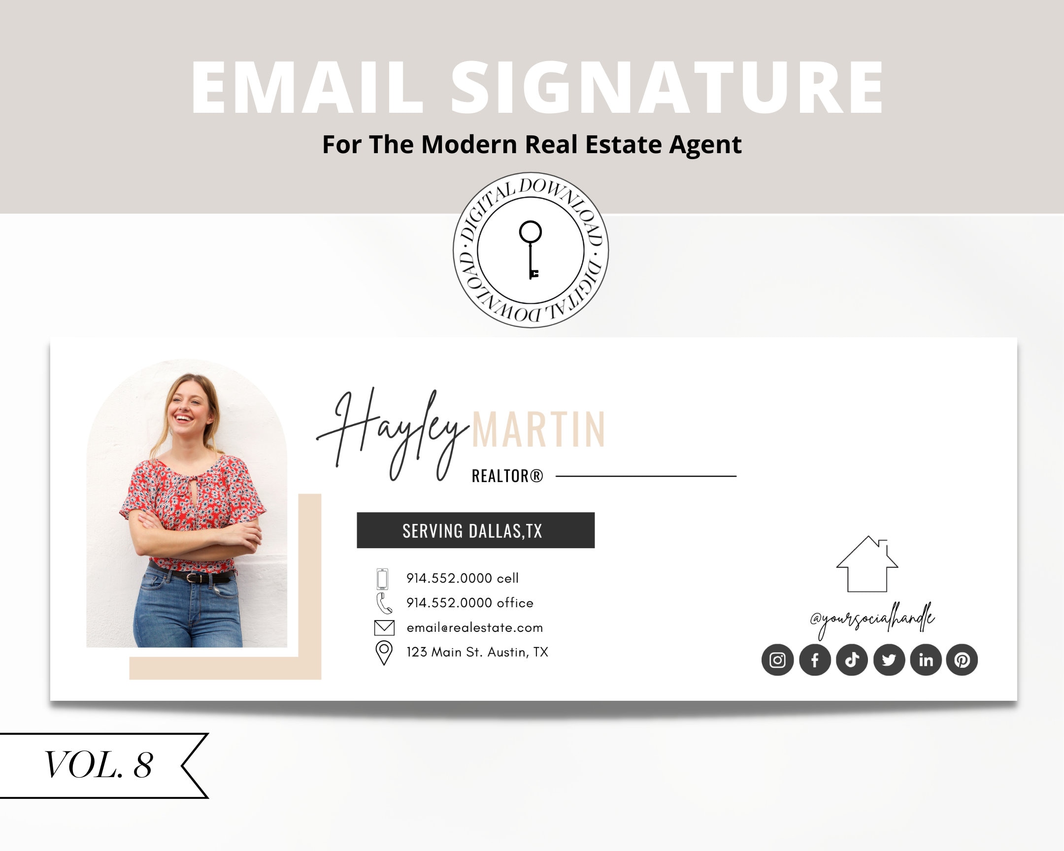 Vol 8 Real Estate Email Signature Gmail Signature Real - Etsy