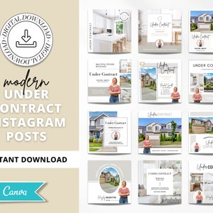 20 Social Media Posts unter Vertrag | Angebotsaktualisierungen | Instagram Posts | Real Estate Canva Templates | Verkäufer Guide | Vol 1