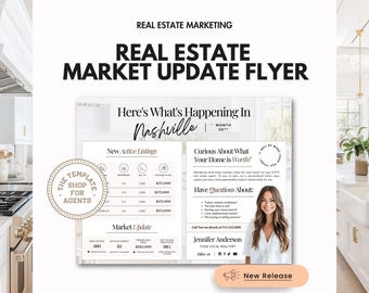 Folleto de actualización del mercado inmobiliario / Folleto inmobiliario / Folleto de actualización del mercado / Marketing inmobiliario / Actualización del mercado de agentes inmobiliarios / Canva