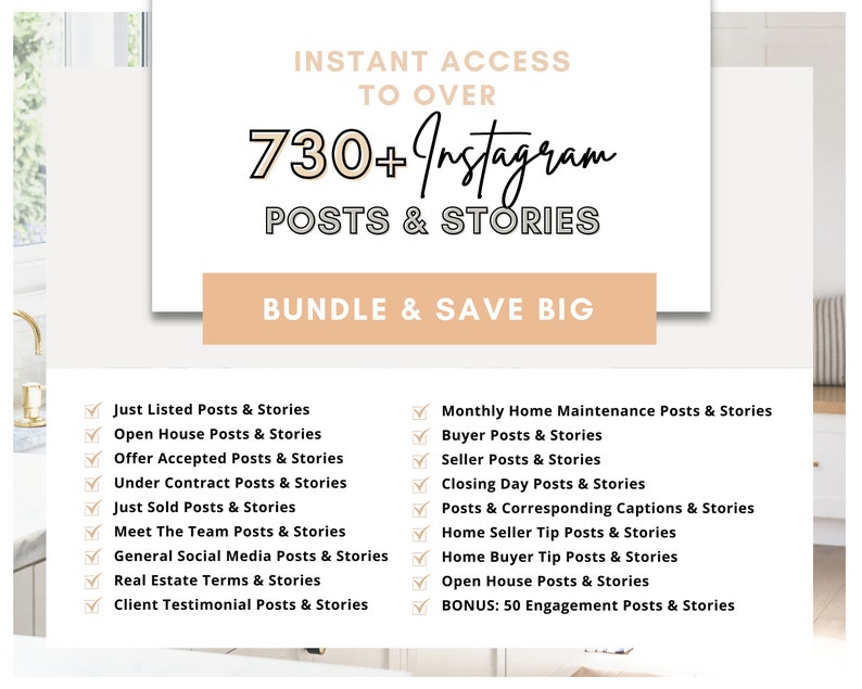 740+ Real Estate Social Media Instagram Posts & Stories Bundle | Real ...
