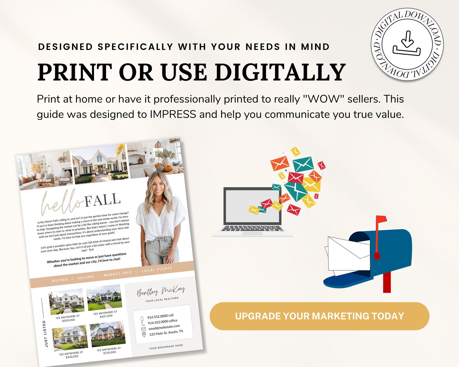 Fall Real Estate Flyer | Real Estate Marketing | Canva Template | Real ...