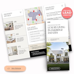 Real Estate Brochure | Property Brochure | Open House Brochure | For Sale Flyer | Listing Flyer | Real Estate Marketing | Brochure Template