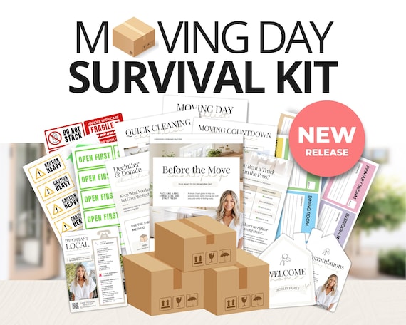 Real Estate Moving Kit | Moving guide | Printable Moving To-do List | Moving Planner | Real Estate Marketing | Moving Flyer PDF | Canva