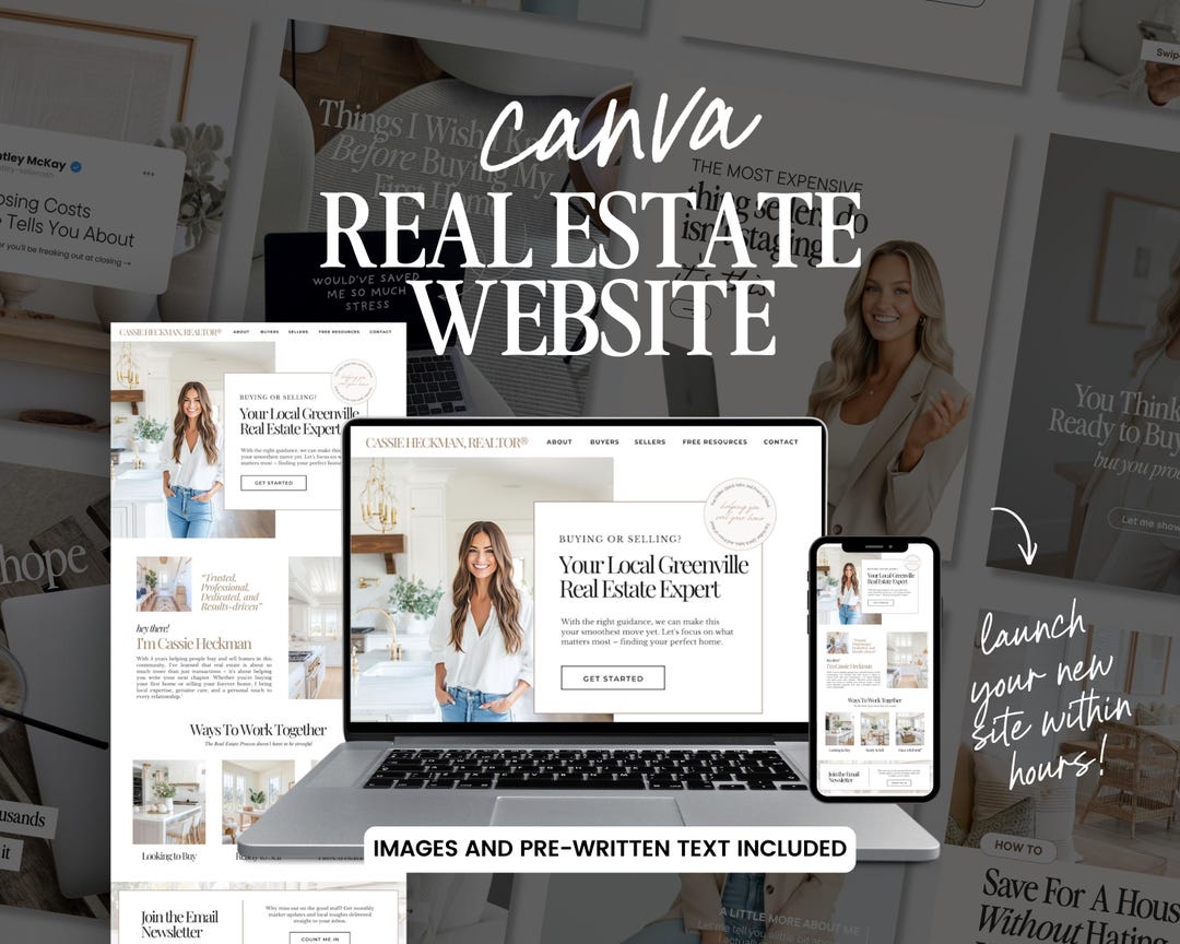 Real Estate Canva Website Template | Real Estate Agent Website Template ...