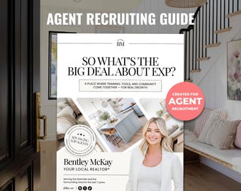 Guia de Recrutamento de Agentes | Marketing de Recrutamento para Corretoras | Downline EXP | Marketing Imobiliário | Modelo Canva | Marketing para Equipes Imobiliárias