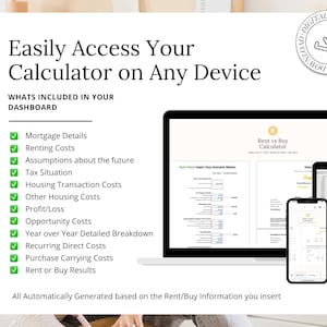 Renting Vs. Buying Calculator | Real Estate Marketing | Rent Vs Own Cost Comparison | Financial