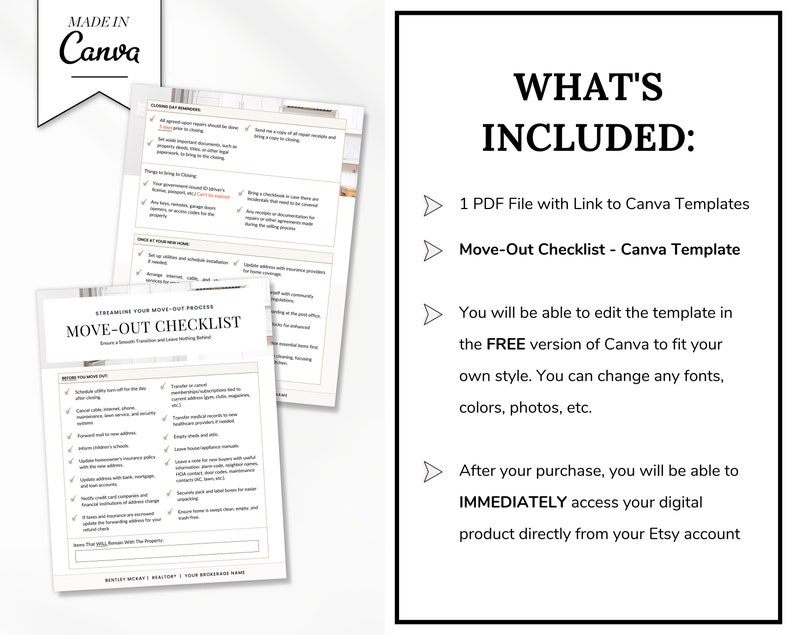Real Estate Moving Checklist | Moving Guide | Printable Moving Checklist | Moving Checklist | Real Estate Marketing | Moving Flyer | To-Do image 5