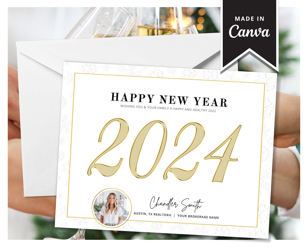 Real Estate Happy New Year Postcard Business New Year Card Real Estate