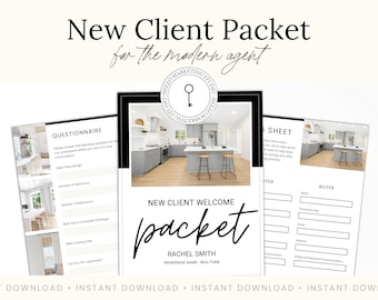 Real Estate New Client Packet | Real Estate Marketing | Real Estate Canva Template | Home Buyer Intake Questionnaire | Onboarding Packet