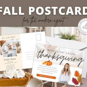 Postal de otoño de bienes raíces / Bienes raíces de Pumpkin Spice / Marketing inmobiliario / Boletín de otoño / Correo de otoño / Tarjeta de agricultura de otoño / Canva