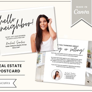 Modèle de Carte postale de l'immobilier | Matériel agricole | Commercialisation des agents immobiliers | Modèle de toile | Bonjour voisin carte postale | Circulaire | Messagerie