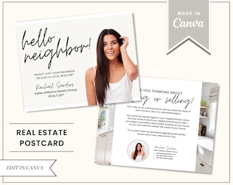 Real Estate Postcard Template | Farming Material | Real Estate Agent Marketing | Canva Template | Hello Neighbor Postcard | Flyer | Mailer