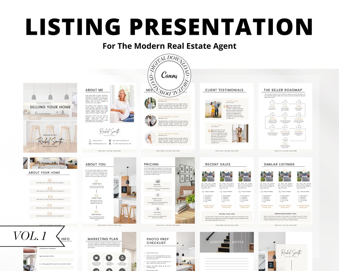 Seller Setting Page Example Vol 1 | 15 Page Real Estate Listing Presentation | Real Estate ...