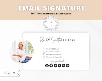 Vol 9 | Email Signature | Gmail Signature | Real Estate Marketing | Modern Canva Template | Photographer Entrepreneur | Business | Blogger