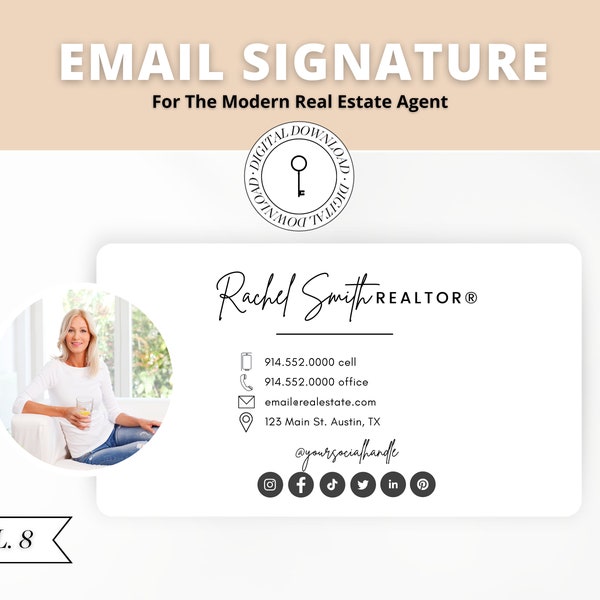 Vol 9 | Email Signature | Gmail Signature | Real Estate Marketing | Modern Canva Template | Photographer Entrepreneur | Business | Blogger